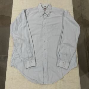 Men’s Brooks Brothers Long Sleeve Dress Shirt Button Down Grey Cotton 16.5-35